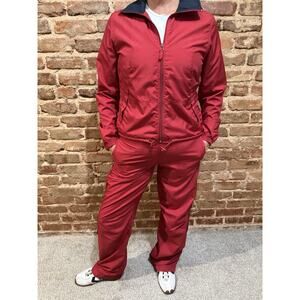 2003 Vintage Tommy Hilfiger Women’s Track Suit Sz M Maroon & Navy Stripe